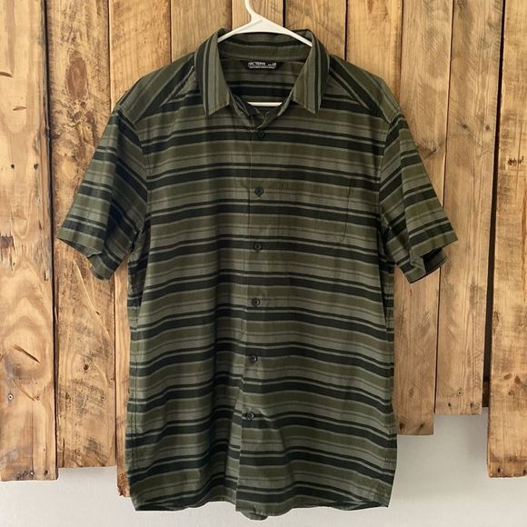 Arc'teryx Brohm Striped Casual Button Down Shirt - Picture 1 of 13